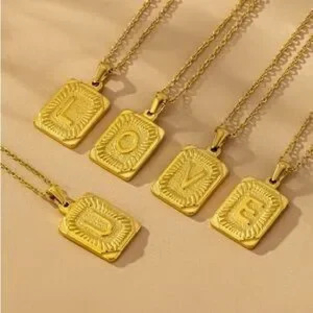 Gold Monogram Initial Necklace (C) (9024)